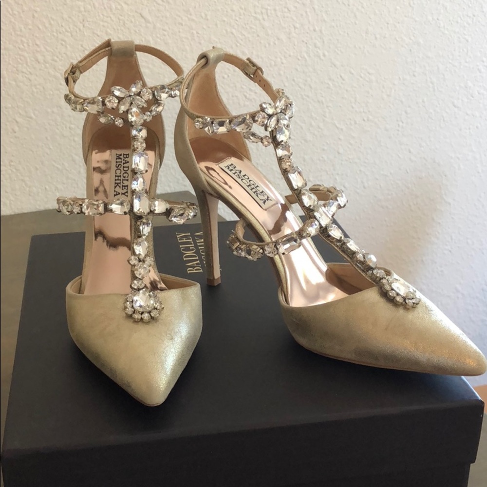 Badgley Mischka Jeweled T-Strap Pump